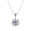 Aliexpress best-selling European and American fashion accessories, unique blue eye maple leaf pendant necklace. details Picture